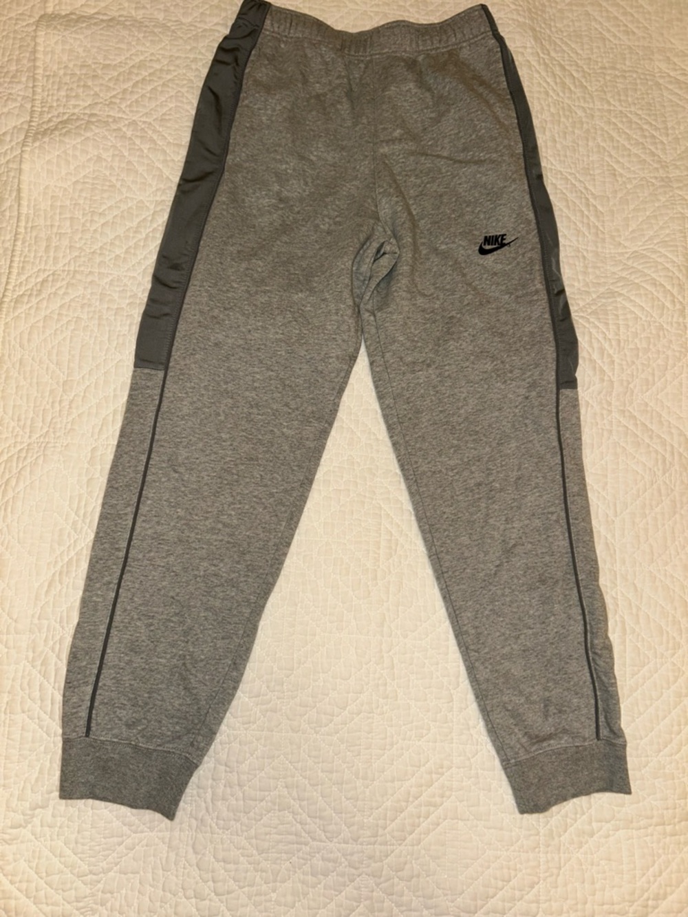 Nike Gray Joggers with Dark Gray Side Panels